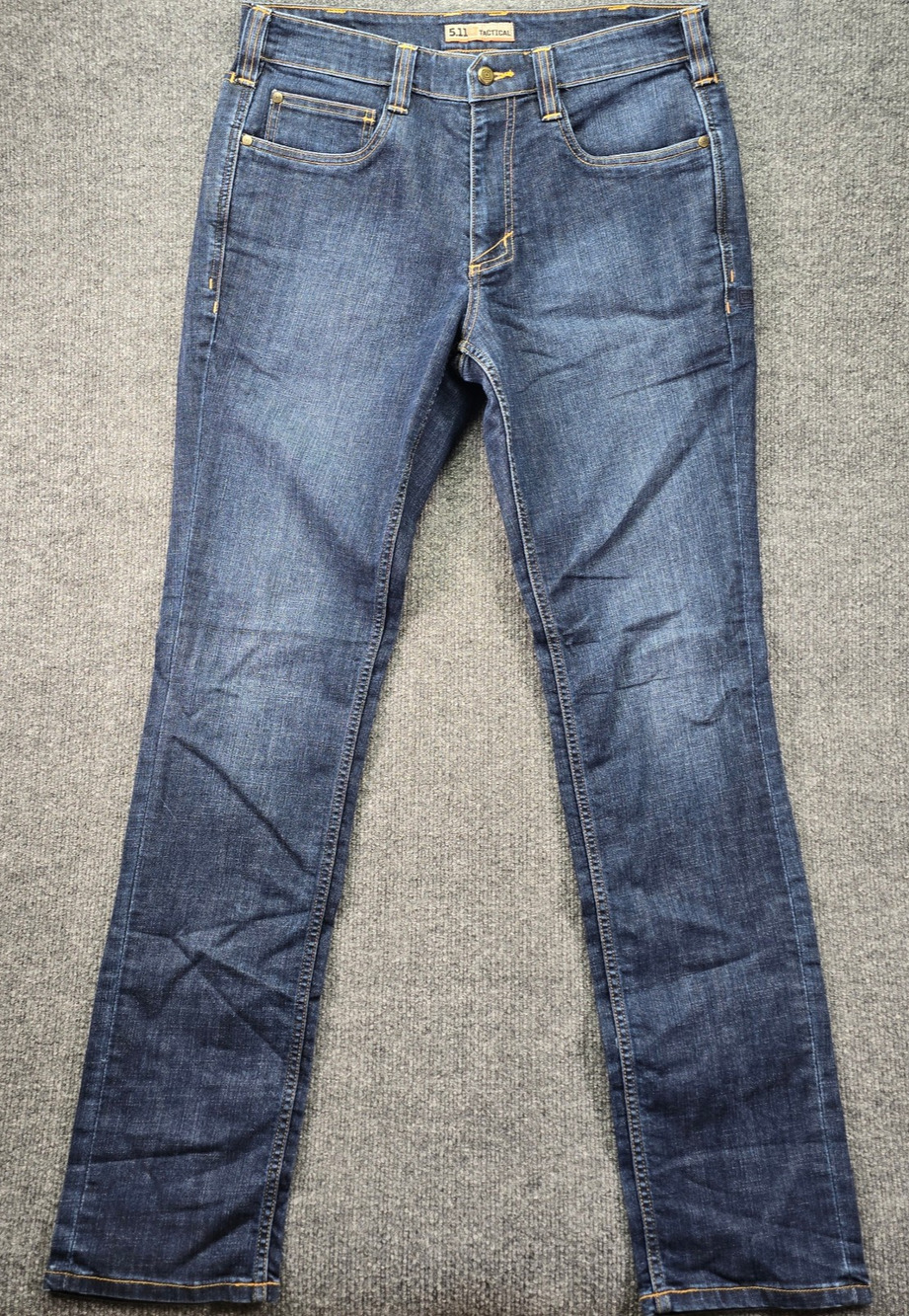 5.11 Tactical Defender Flex Jeans Mens 32x34 Indigo Blue Slim Fit Stretch Denim